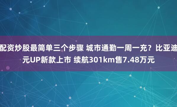 配资炒股最简单三个步骤 城市通勤一周一充？比亚迪元UP新款上市 续航301km售7.48万元