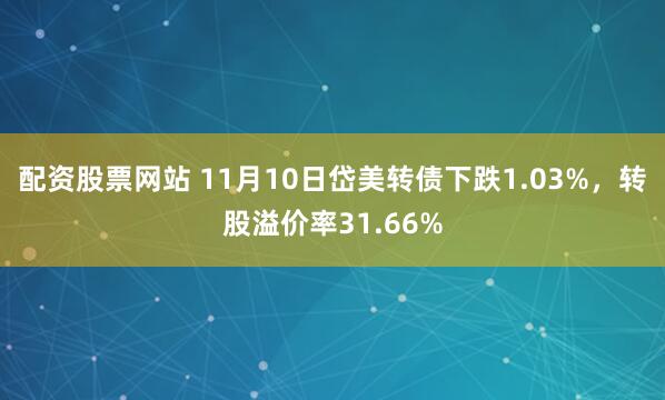 配资股票网站 11月10日岱美转债下跌1.03%，转股溢价率31.66%